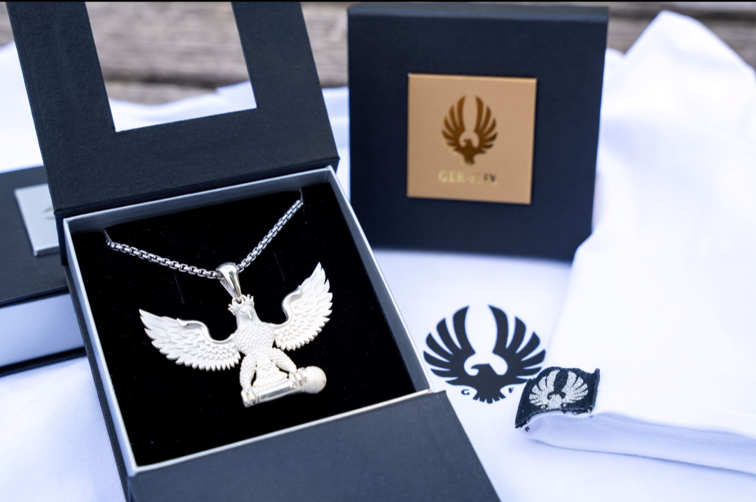 Adler"KLARHEIT" in Silber mit Krone und Mikrofon