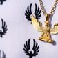 Adler"WEITSICHT"  in Gold mit Krone und Mikrofon